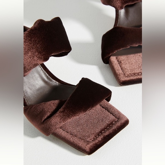 Anthropologie Brown Velvet Heels - Picture 10 of 11